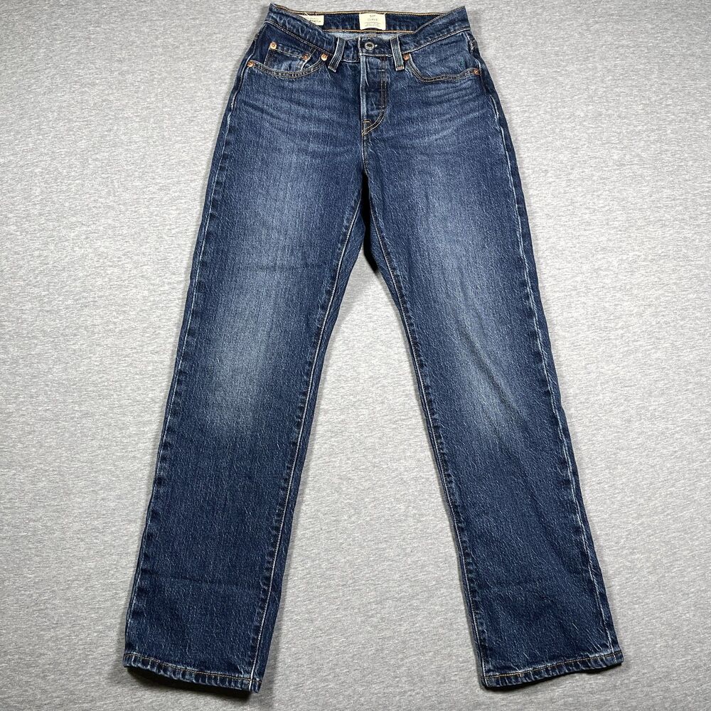 Levi's 501 Curve Jeans Womens 25x30 Blue Straight Classic Denim Medium Wash